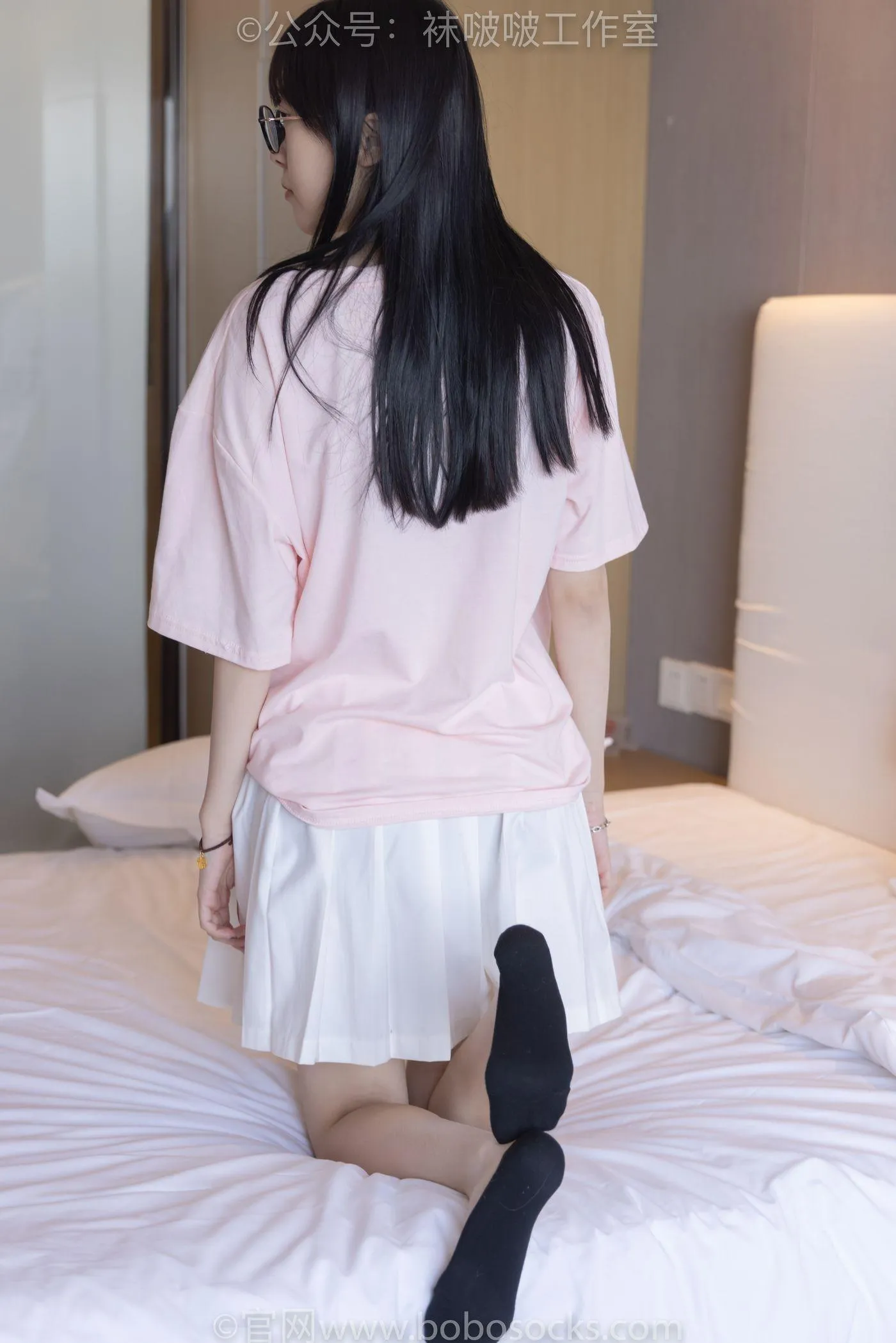 [BoBoSocks袜啵啵]NO.091 稚予-板鞋、淡粉色船袜、黑色船袜、裸足 [148P]插图9